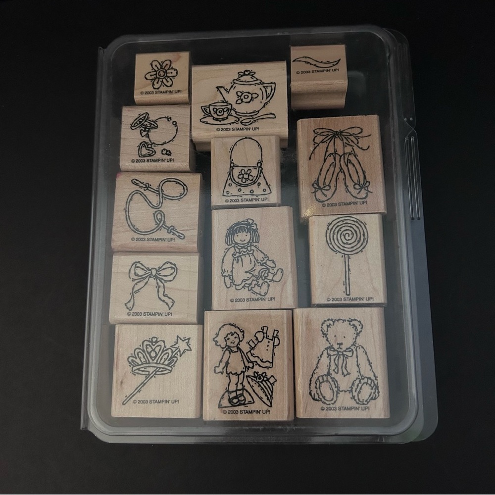 Stampin’ up! 2003 13-pc wood stamps - GIRL STUFF